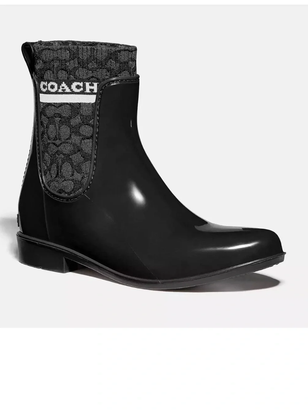Coach Women’s Rivington Signature Logo Rain Bootie, Size 7 Black